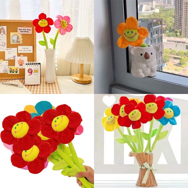 Amazon｜ぬいぐるみ花束 5本入 ひまわり 枯れない花 スマイルフラワー